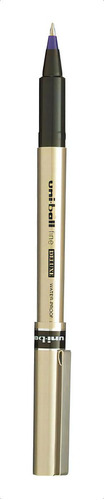 Caneta Roller Ball 0.7 Deluxe Fine Ub-177 Uni Fine Cor Da Tinta Azul Cor Do Exterior Dourado