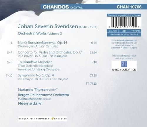 Cd: Svendsen: Obras Orquestales, Vol. 3