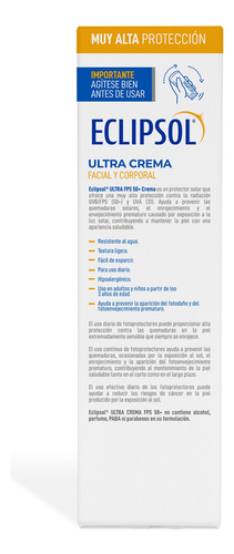 2 Pack Eclipsol Ultra Crema Fps50 Protector Solar 60g + 60g