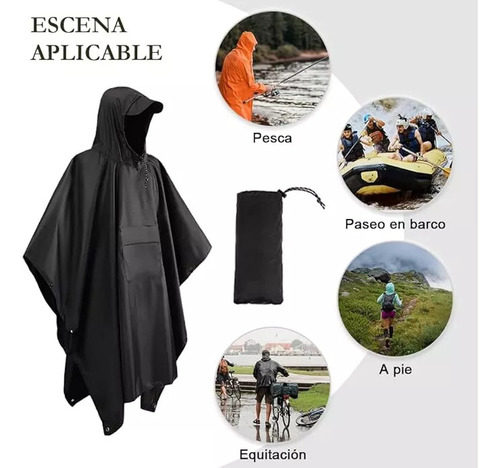 Capa Impermeable Portátil Para Lluvia Gabardina Rompevientos