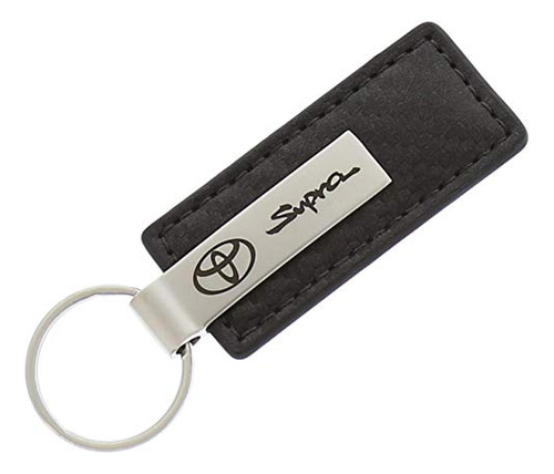 Carbon Fiber Rectangular Leather Key Chain For Toyota S...