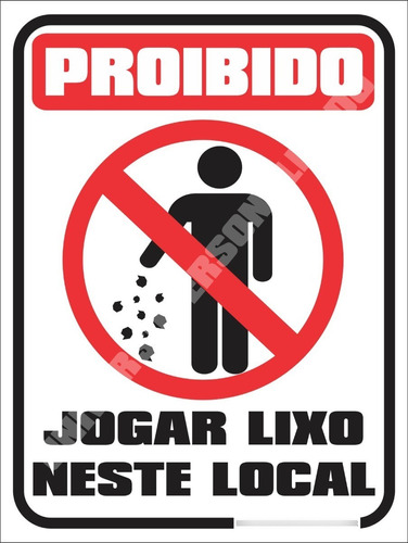 1 Placa Proibido Jogar Lixo Neste Local 15x20cm Sinalização