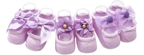 3 Pares Zapato Calcetin Bebe Antiderrapante Niña Princesa