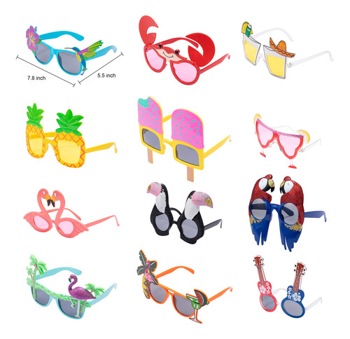 Set De Gafas De Fiesta Y Leis Hawaianos Joyin Luau Party X12