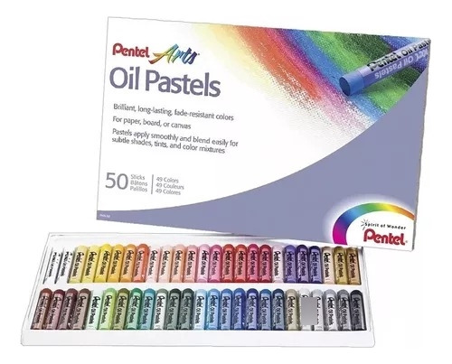 Pastel Al Oleo Pentel 50 Colores Crayones Lápices Óleo Paste
