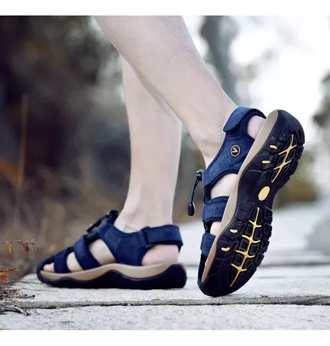 Cuero Genuino Para Zapatos Hombres, Sandalias Gran Tamaño A