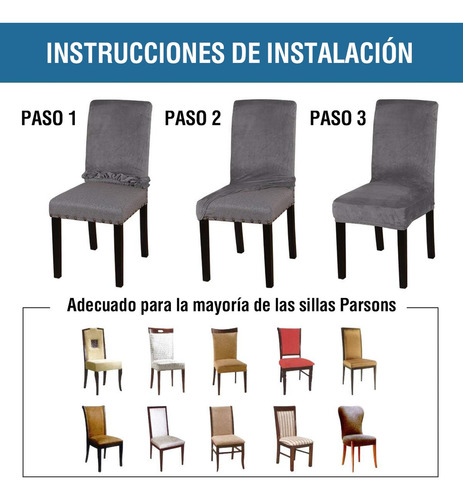 Fundas Elástica Para Sillas Comedor Lavable Protector 6 Pzas