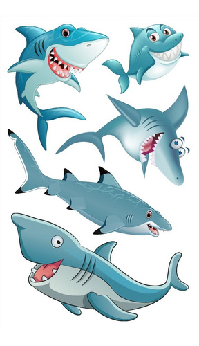 Imagen 8 de 10 de Tatuajes Temporales Tattoo Tiburon Mar Sirena X10 Souvenir