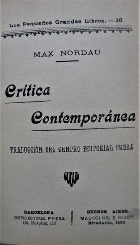 Crítica Contemporanea Max Nordau