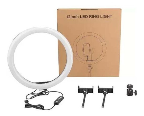 Imagem 1 de 5 de Iluminador Ring Led Light 30cm + Tripé 2m Ideal P/ Make Live