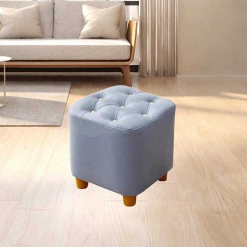 Elegante Reposapiés Otomano Para Decoración Del Azul