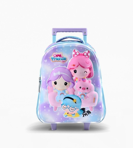 Mochila Carro Friends Unicornio 14 PuLG Escolar Footy C/ Luz