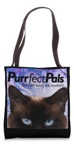 Purrfect Pals Cat Sanctuary Gato Negro Y Logotipo Bolsa De T
