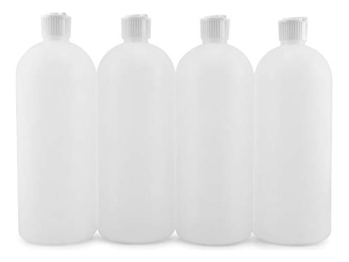 Botellas Plásticas Del Apretón Del Tirón 32ounce 4pack; Tapa