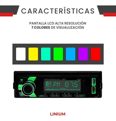 Autoestereo Coche Carro Radio Desmontable Am Fm Mp3 Usb Bt