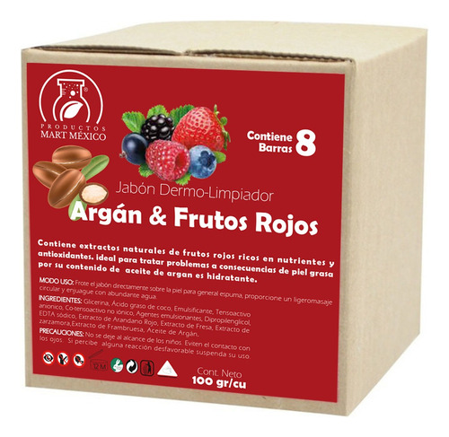 Jabón Barra De Aceite De Argán & Frutos Rojos (8pzas)