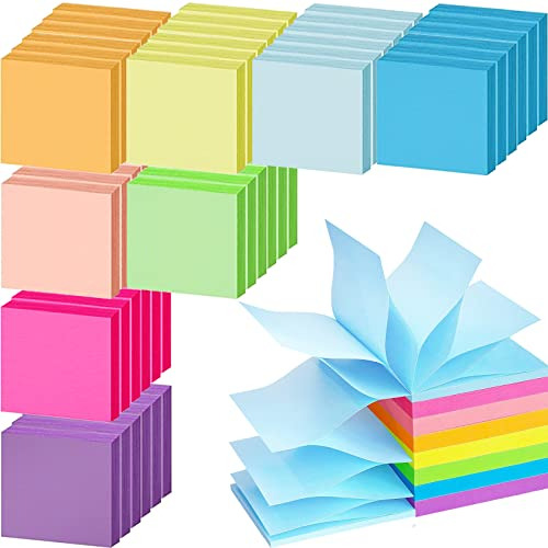 48 Pack 3840 Sheets Pop Up Sticky Notes 3x3 In Bright C...
