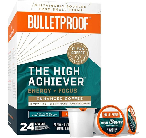 Bulletproof The High Achiever Pods, 24 Unidades, Café Mejora