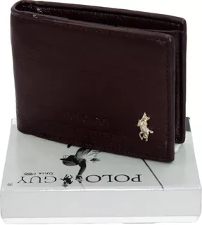 Cartera Lujo Billetera Tarjetero Monedero Polo Guy Original