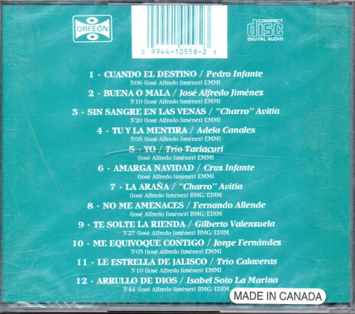 José Alfredo Jiménez/ Época De Oro Compositores Cd Importado (Usado)
