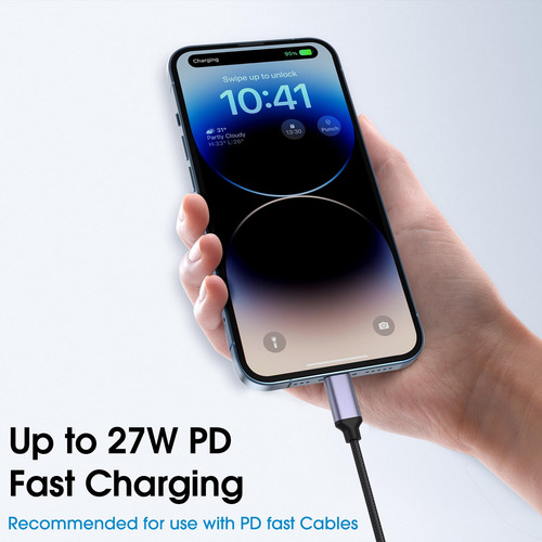 Adaptador Usb C A Lightning Techmatte 27 W Pd De Carga Rápid