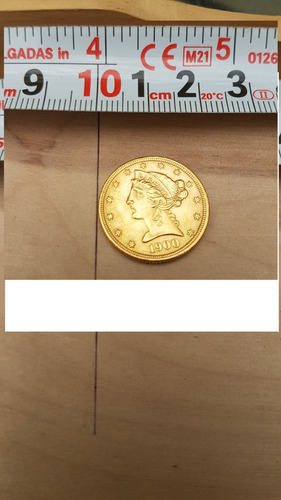 Moneda De Oro Five Dollar Año 1900, Hermosa, 8.3 G, 21 K
