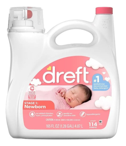 Dreft Detergente Jabon Para Ropa De Bebé Newborn 4.87l