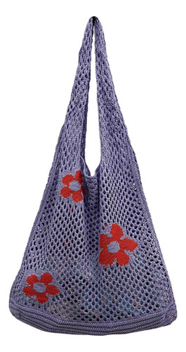 1 Bolsos De Hombro Con Estampado De Flores De Ganchillo For