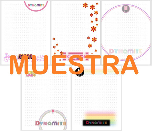 Hojas Para Carpeta Bts Dynamite | 25 Piezas | Doble Cara