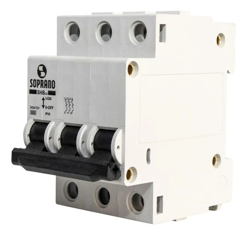 Caixa 4 Disjuntor Trifásico Trilho Din 10a Soprano Curva C