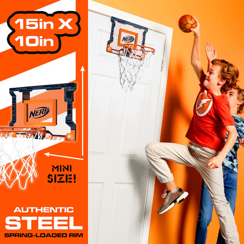 Set De Miniaros De Baloncesto Nerf Over The Door Con Pelota