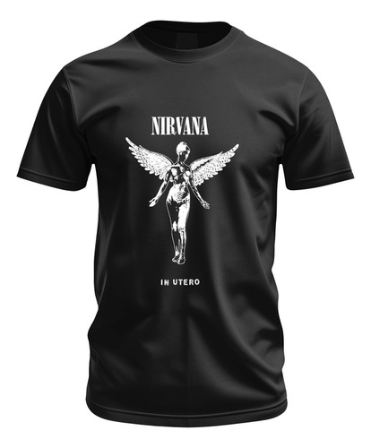 Playera Rock Niirvana In Uteroo Banda De Rock Negra