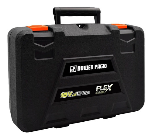 Imagen 4 de 4 de Taladro atornillador inalámbrico de 13mm Dowen Pagio TB1318P 18V + 1 batería de 2Ah + accesorios con maletín de transporte 220V 50Hz
