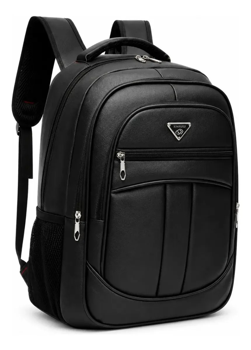 Mochila Masculina Executiva Notebook Com Usb Couro Sintetico Preto