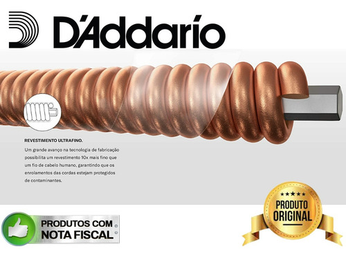 Cordas 014 Aço D'addario Phosphor Violão Ej18 Profissional
