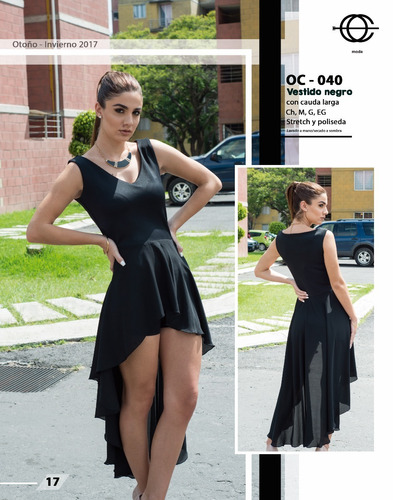 Vestido Negro C/cauda Larga/ Stretch/ Poliseda Oc Moda