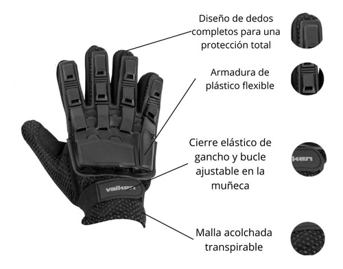Guantes Proteccion Valken Completo Gotcha Airsoft Xchws P