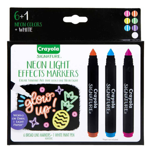 Crayola Marcadores De Neón Exclusivos, Efectos De Luz, 6 U.