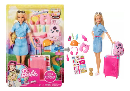 Muñeca Barbie Viajera Explora Y Descubre Mattel Wv25