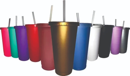 10 Vasos 24 Oz Reutilizables Para Fiesta Con Popote