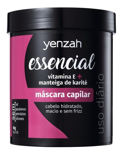 Máscara Yenzah Essencial 1kg Vitamina E + Manteiga De Karité