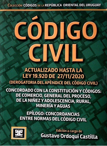 Codigo Civil. Actualizado Hasta Ley 19.920 - 27/11/20