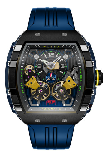 Reloj Hombre Nubeo Opal Blue Nb-6100-01 Automático