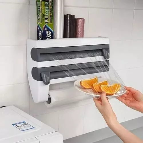 Triple Dispenser De Cocina Porta Rollo Papel Film Aluminio