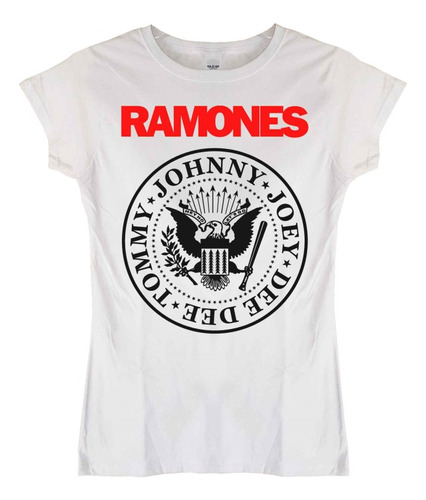 Polera Mujer Ramones Logo Johnny Joey C/tit Punk Abominatron