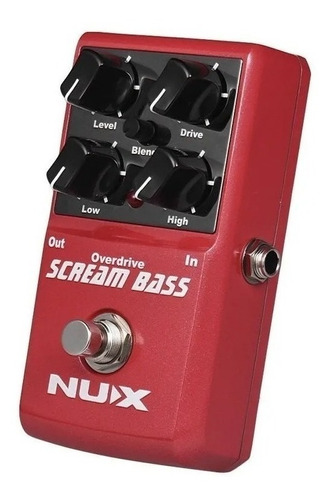 Pedal Distorsión Overdrive Para Bajo Nux Scream Bass