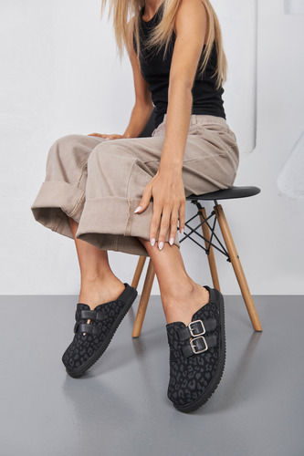 Zuecos Mules Suecos Base Eva Mujer Gamuza Hebillas Moda Melu