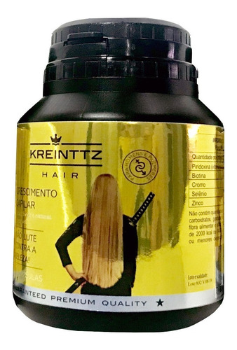 Imagem 1 de 7 de 5 Kreinttz Hair 60 Caps Cresce Até 18 Cm Em 6 Meses- 50%off