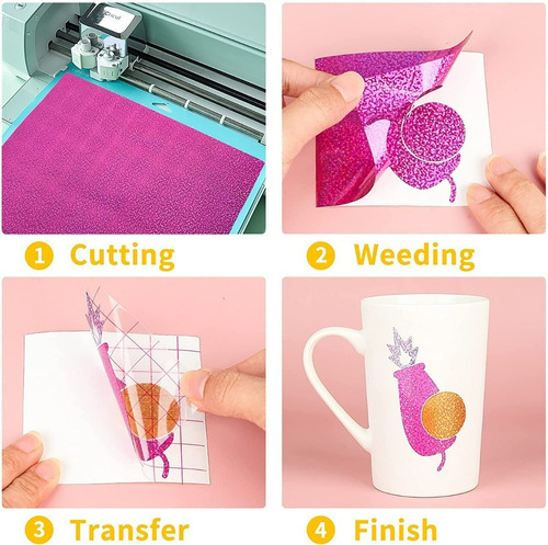 Vinil De Corte Adhesivo Para Cricut Cameo Silhouette Holográfico Sparkle 30cm 12 Hojas Stampcolour
