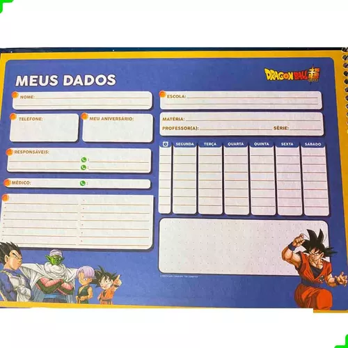 Caderno De Desenho Dragon Ball Super 60 Folhas Cartografia - Tem